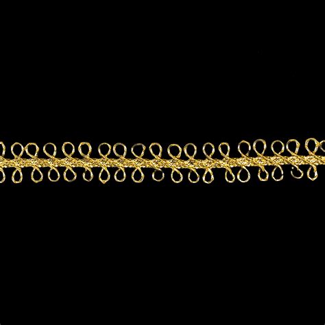 metallic gold fabric chain trim bty|Metallic Gold Loopy Braided Trim .